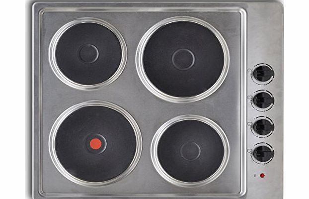 vidaXL Built-in Electric Hot Plate Hob 4 Burner Stainless Steel