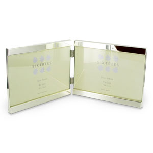 Vienna Shiny Silver Double 4 x 6 Photo Frames