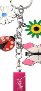 View Quest Intelligent Jewellery VQ-IJK-021 4GB USB Stick Flash Drive Pen, Butterflies Keyring