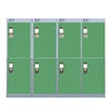 Viking Nest Of Three 4-Door Lockers-Grey With Green Doors