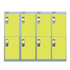 Viking Nest Of Three 4-Door Lockers-Grey With Yellow