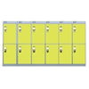 Viking Nest Of Three 6-Door Lockers-Grey With Yellow