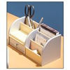 wooden desk organiser-silver