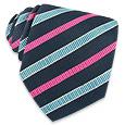 Villa Bolgheri Fuchsia and Blue Bands Textured Tie