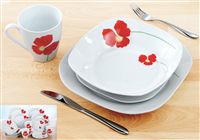 Viners Essentials Red Poppy 16 Piece Dinner Set