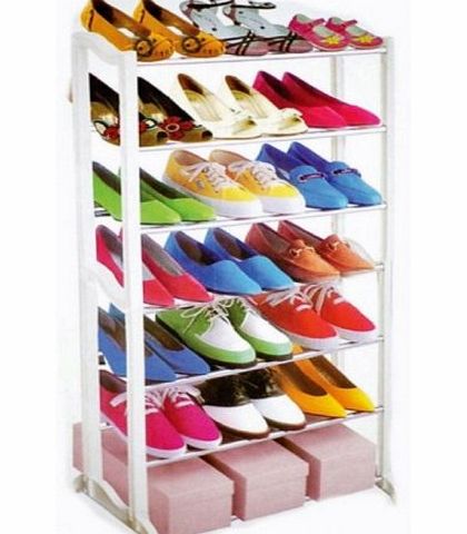 Vinsani 7 amp; 10 Tier Shoe Heels Storage Rack Organiser Shelve Stand (7 Tier Silver)