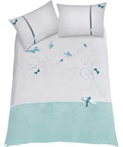 Butterflies Duck Egg Duvet Set - Single