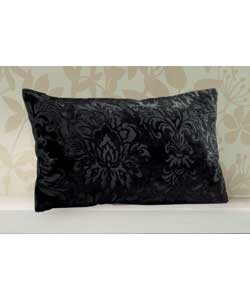 Vintage Flock Cushion - Black