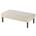 Vintage Footstool - Artelier Designs Liniun Collection Bramante Ivory - Dark leg stain