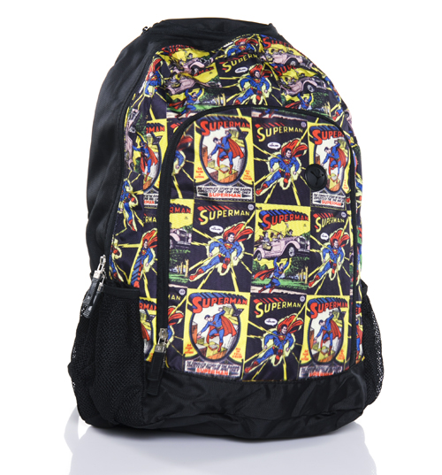 Vintage Print Superman Backpack