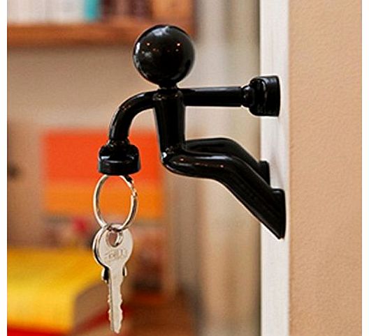 Viskey Novelty Wall Climbing Strong Magnetic Man Style Keyring Set Holder,black