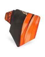 Vitaliano Pancaldi Flowers and Ribbons Ornamental Printed Silk Tie