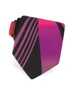 Vitaliano Pancaldi Handmade Swirling Ribbon Printed Silk Tie