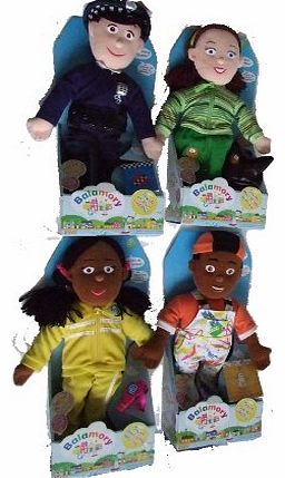 BALAMORY Set of 4 Talking Rag Dolls: Pc Plum, Miss Hoolie, Josie Jump & Spencer. 14 Inch Tall