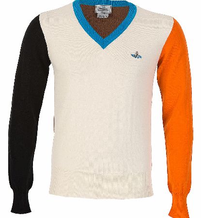 Vivienne Westwood Multi- Tone V-Neck Jumper