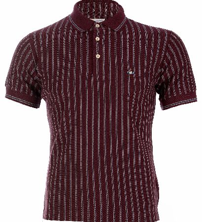 Vivienne Westwood Stripe Contrast Polo Burgandy