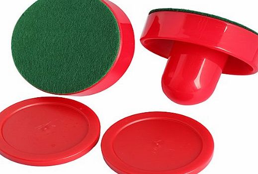 Vktech 2Pcs 75mm Air Hockey Table Felt Pusher with 2pcs 63mm Puck Mallet Goalies