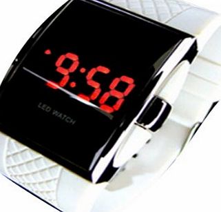 Vktech RED LED Men Womem All Match Digital Sport Watch White