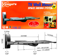 Vogels 32in TV Wall Mount Bracket - Black