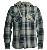 Chase Navy Hooded Over-Shirt