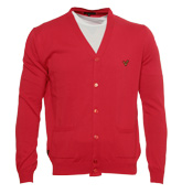 Red Button Fastening Cardigan