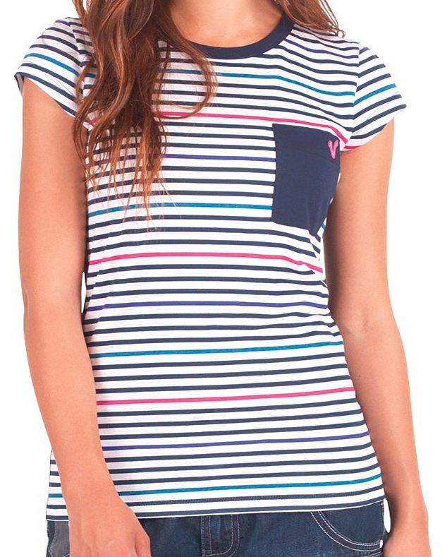 Womens Lady Fray T-Shirt Navy/Multi