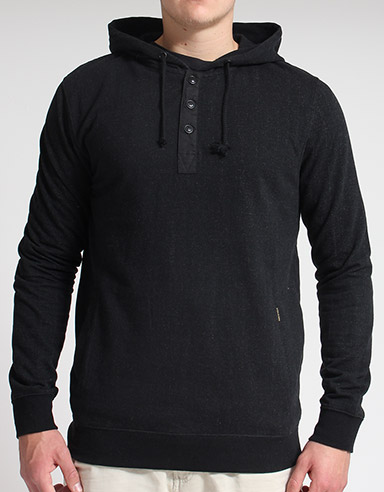 Black Yard Button neck hoody