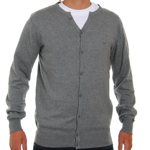 Double Time Henley cardigan - Heather Grey