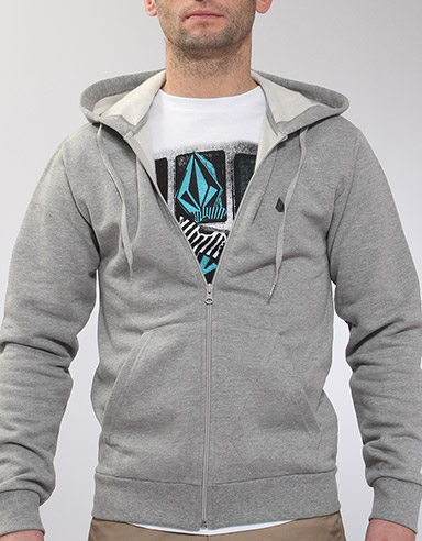 Icon Slim Zip hoody - Heather Grey