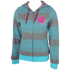 Ladies Volcom Circle Stone Rev Zip Fleece. Aqua