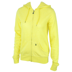 Ladies Volcom Timesoft Full Zip Hoody. Yellow