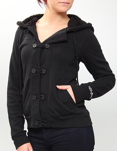 Volcom Ladies Reme Ladies button hoody - Black