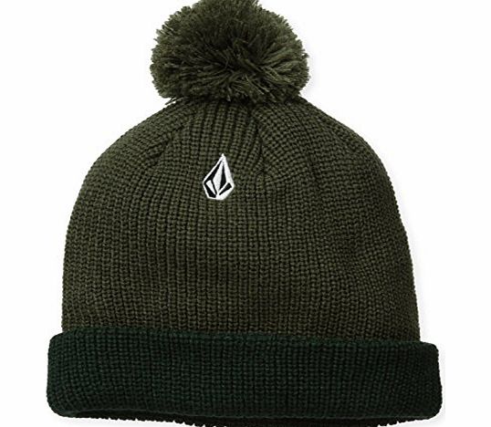 Volcom Mens Full Stone Pom Beanie, Fatigue Green, One Size