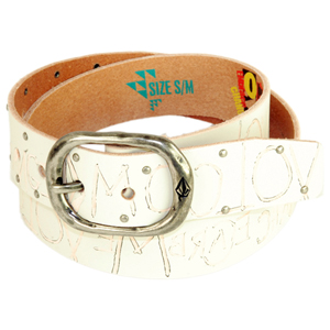 Mens Volcom Embrace Change Leather Belt. White