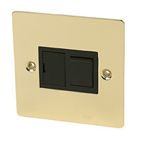 13A Sw FCU Polished Brass Flat Plate