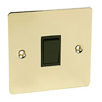 1G 2W 10AX Sw Polished Brass Flat Plate