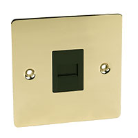 1G Telephone Slave Polished Brass Flat Plate