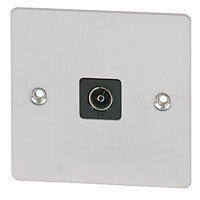 TV Skt Blk Ins Satin Stainless Flat Plate