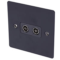 Twin TV Skt Blk Ins Matt Black Flat Plate