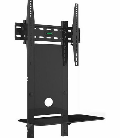 VonHaus TV Wall Tilt Bracket with Glass Shelf for 32-55 inch Plasma LED LCD 3D TV