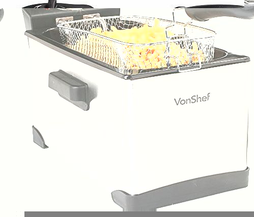 VonShef 3.5L Oil Capacity Mini Deep Fryer - Stainless Steel Large 1.2KG Food Capacity 