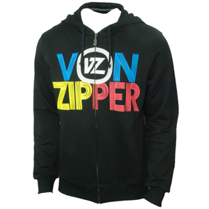 Vonzipper Mens Mens Vonzipper Neon Full Zip Hoody. Black