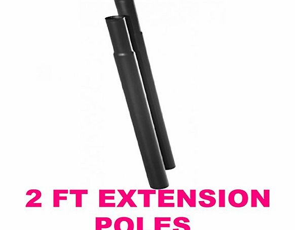 VORTEX HEAVY DUTY BLACK STEEL 2FT HEIGHT INCREASING EXTENSION POLES FOR CLOTHING RAIL GARMENT RAIL