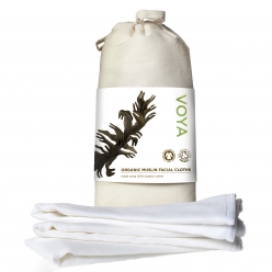 VOYA ORGANIC MUSLIN FACIAL CLOTHS and COTTON