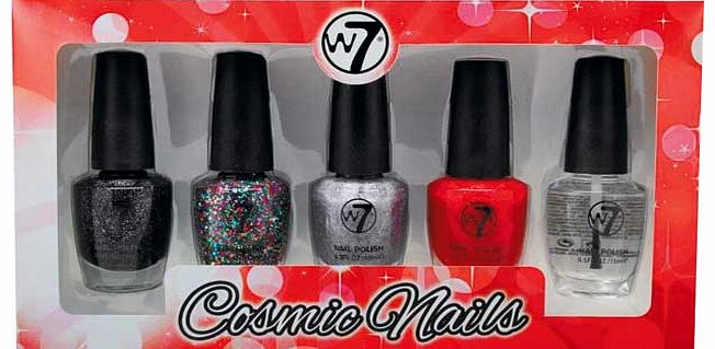 W7 5 Pack Glitter Nail Polish Set