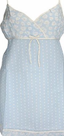 Waites Cotton Floral Spot Chemise Blue X-Large