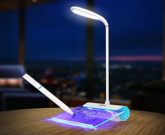 Walkas Message Desk Lamp,Walkas Lamp with Message Board Rechargeable LED Reading Lamp Touch Sensor (Blue)