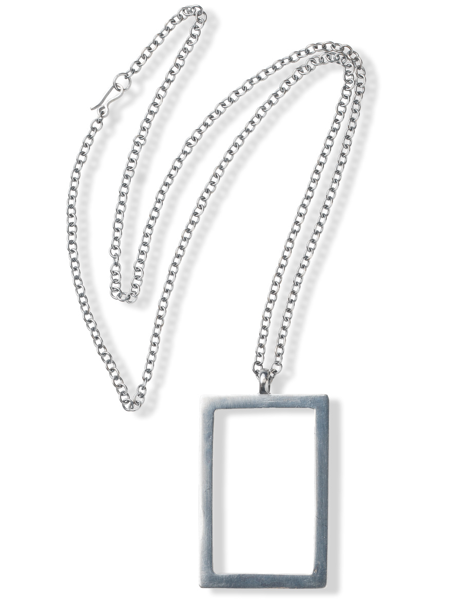 Burnished Silver Frame Pendant