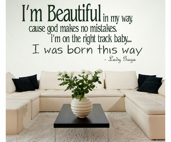 WallStickers-Extra Lady Gaga Song Lyric -Wall Transfer / Large Vinyl Decor / Stylish Quote DAQ38