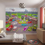 Car Racing Mural Wall Stickers